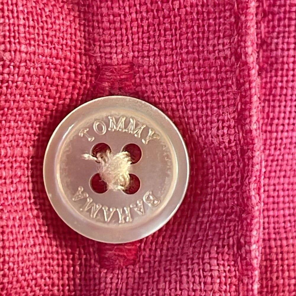 Tommy Bahama Women's Pink Two Palms Linen Easy Shirt Pink XL - Picture 3 of 10